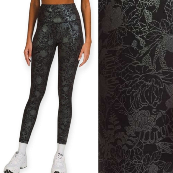 Lululemon Wunder Train High-Rise Tight 25" *Foil Leggings Logo Iridescent Foil 8 - Picture 1 of 16